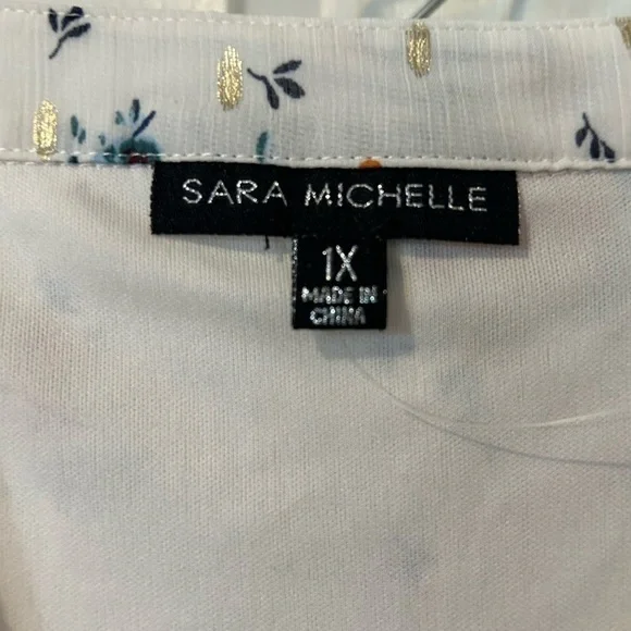 NWT Sara Michelle Floral Chiffon Fully Lined Top - Picture 2 of 8